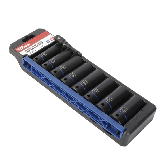 Hyper Tough 10-Piece 1/2-inch Drive Deep Impact Socket Set (mm), Holiday Gift