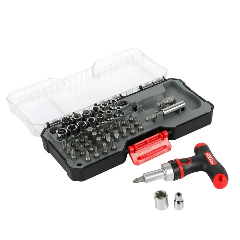 Hyper Tough 59-Piece T-handle Driver and Bit Set in Click Fit Case