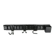 Hyper Tough Hyper Stack 32-Inch Wall Storage System, 6-Piece Set with Hooks and Bin, Black