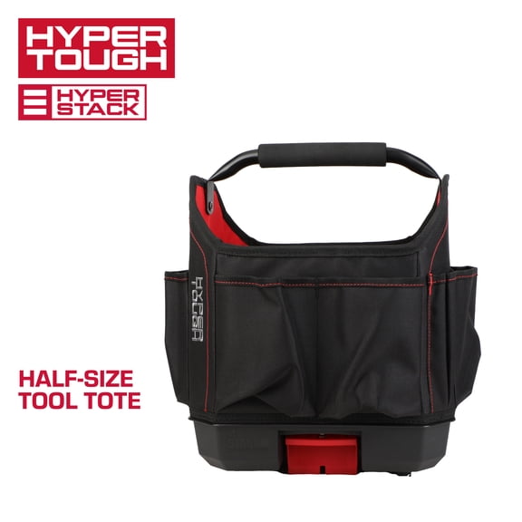 Hyper Tough Hyper Stack Half Size Tool Tote, Stackable Storage Organizer with Portable Handle
