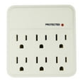 thumbnail interactive-video image 1 of Hyper Tough Indoor 6-Outlet Surge Tap 1000-Joule Protection, 15 Amps, White, 1 of 8