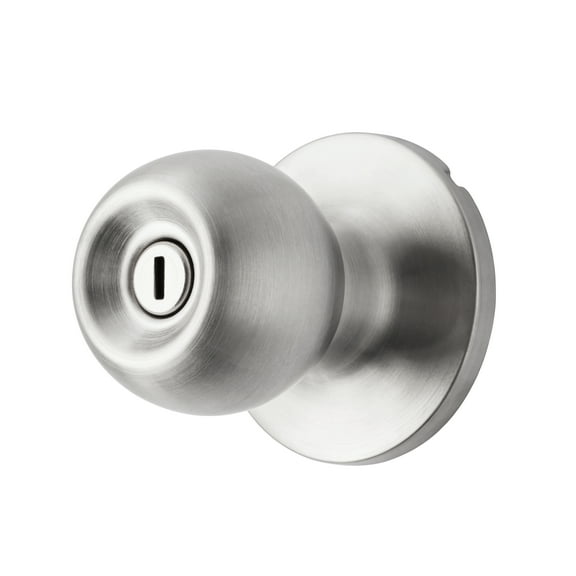 Hyper Tough Interior Locking Ball Privacy Bed and Bath Doorknob Stainless Steel Finish