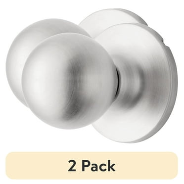 (2 pack) Hyper Tough Interior Non-Locking Ball Passage Hall & Closet Doorknob Stainless Steel Finish