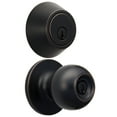 Hyper Tough Keyed Entry Ball Style Doorknob and Deadbolt Combo, Oil