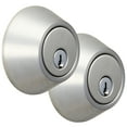 thumbnail image 1 of Hyper Tough Keyed Entry Classic Style Single Cylinder Deadbolt, Stainless Steel Finish, Twin Pack, 1 of 11