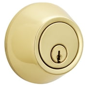 Hyper Tough Keyed Entry Single Cylinder Steel Deadbolt Lock, Polished Brass Finish