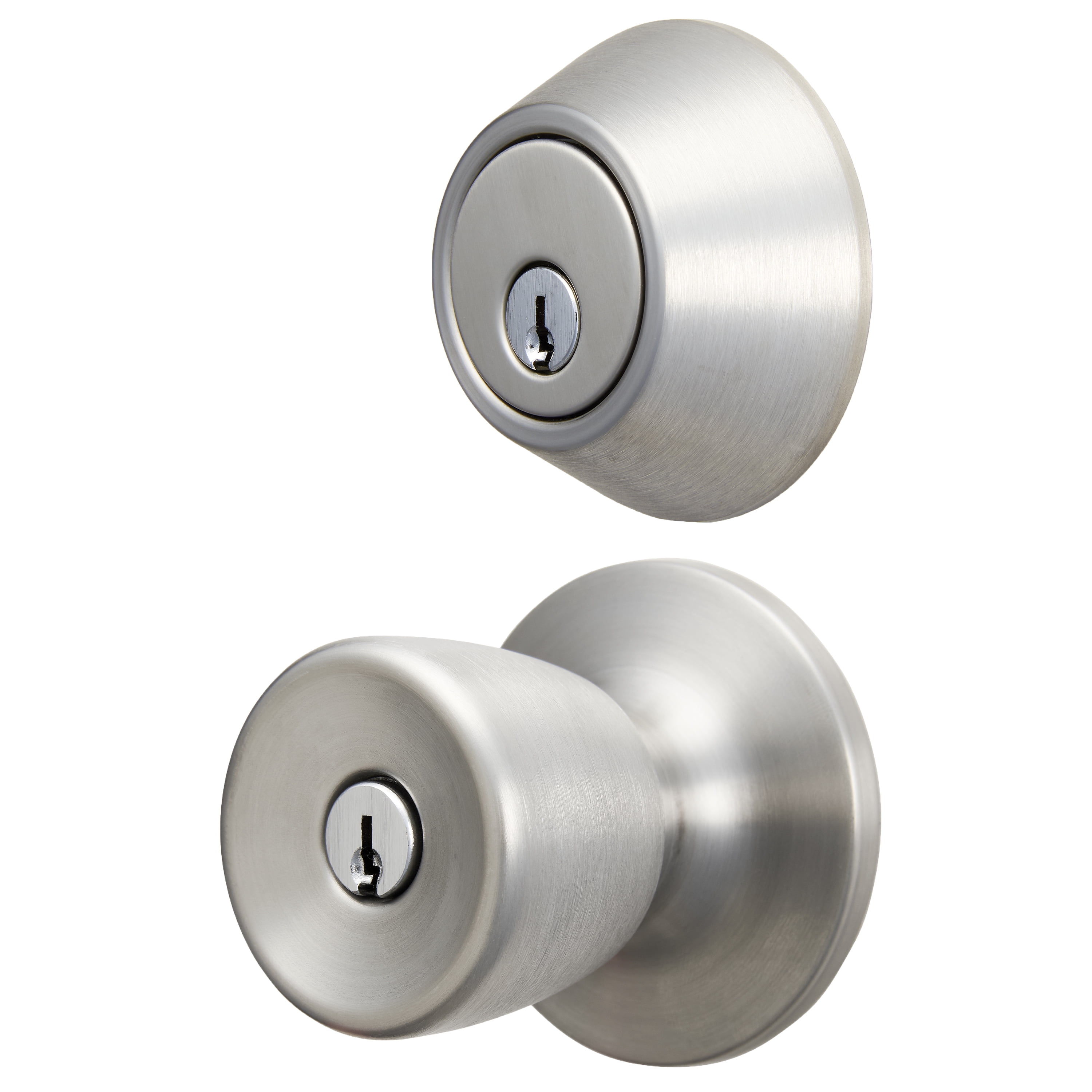 Hyper Tough Keyed Entry Stainless Steel Bell Doorknob and Deadbolt