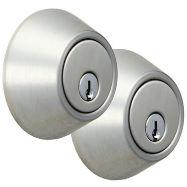 Hyper Tough Keyed Entry Stainless Steel Single Cylinder Deadbolt Twin Pack