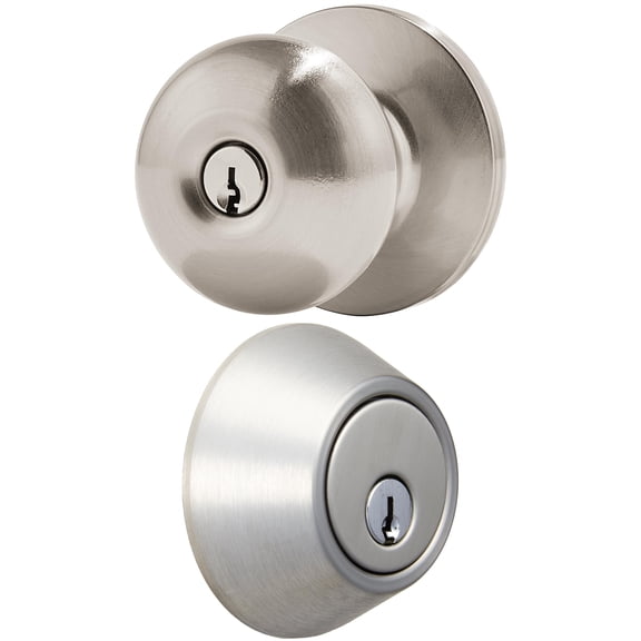 Hyper Tough Keyed Mushroom Knob and Single Cylinder Deadbolt Bundle