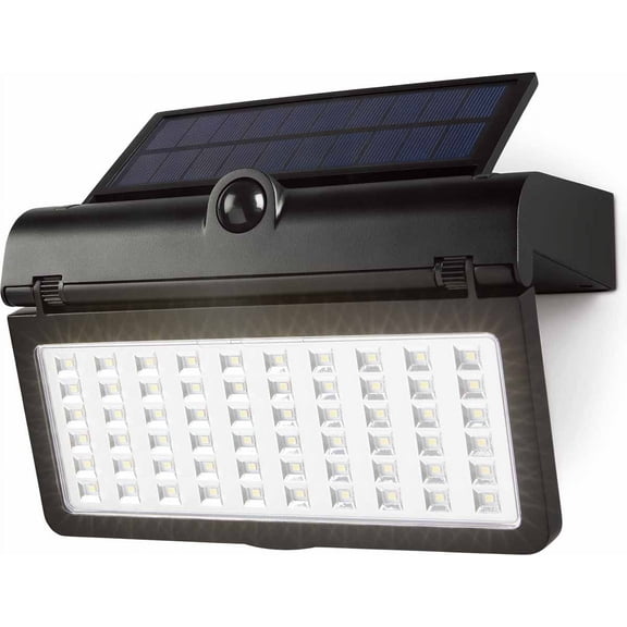 Hyper Tough LED Solar Motion Security Path Light, 1500 Lumens, Dusk-to-Dawn Sensor, Weather-Resistant, Black, 1 Pack