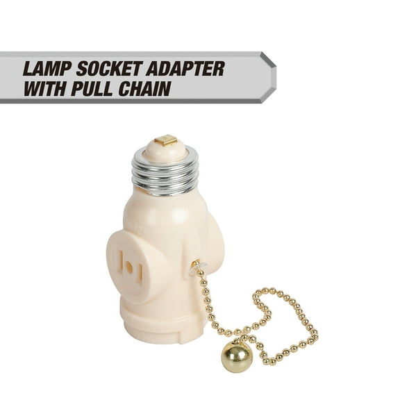 Hyper Tough Lamp Socket Adapter with Pull Chain