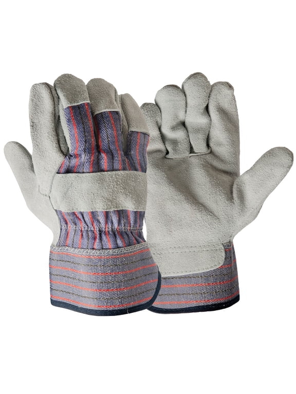 Leather Palm Multi-Use Work Gloves, Large, Glacier Gray, 1 Pair