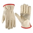thumbnail image 1 of Hyper Tough Leather Work Gloves, Cowhide Leather, Beige, Large (HT1250L), 1 of 7