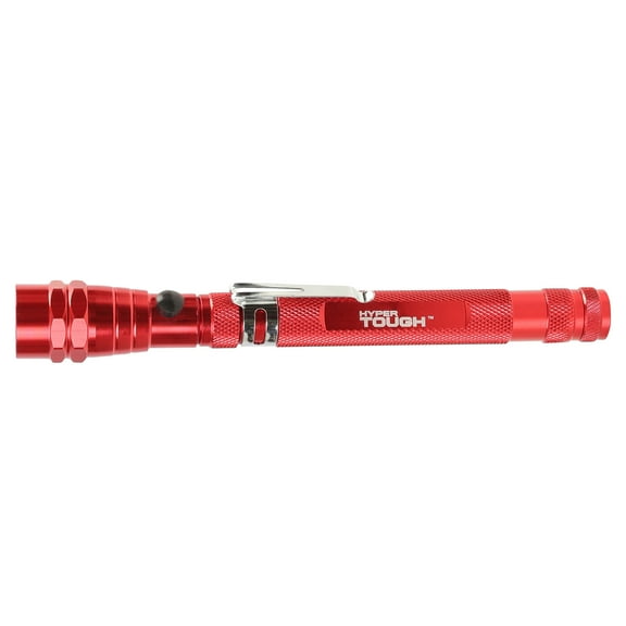 Hyper Tough Magnetic Telescoping Pickup Tool with LED Light, Red