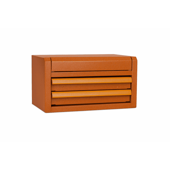 Hyper Tough Limited Edition 10-inch 2-Drawer Steel Mini Tool Box Organizer, Dark Orange Diamond Glitter