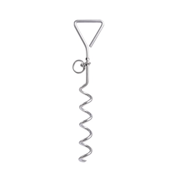 Hyper Tough Spiral Tie-Out Stake for Dogs, Model 7517W-HT, Zinc Plated, 16 in