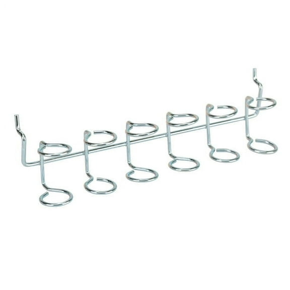 Hyper Tough Multi-Tool And Screwdriver Organizer Holder for a Pegboard, Zinc Plated Steel, 6 Slots