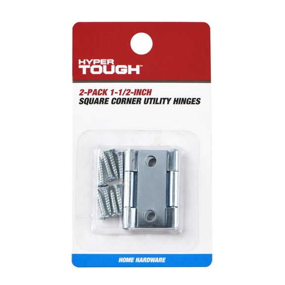 Hyper Tough New 1-1/2 in. Utility Hinge, Zinc Plated, 2 Pack