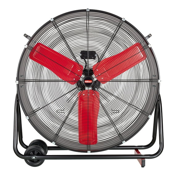 Hyper Tough New 36 inch Portable Commercial Two-Wheeled Slim Drum Fan, Black