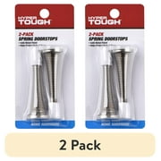(2 pack) Hyper Tough New Spring Doorstop, Satin Nickel, 2 Pack, 0.795 X 2.9 X 0.795 inch
