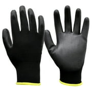 Hyper Tough Nylon Liner PU Dipped Gripping Work Gloves, Full Fingers, Mens Large Size, 1pair