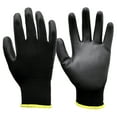 thumbnail image 1 of Hyper Tough Nylon Liner PU Dipped Gripping Work Gloves, Full Fingers, Men's Medium Size, 1pair, 1 of 9