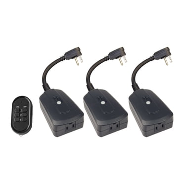 BLACK+DECKER 3-Pack Wireless Remote-Control Outlet With 1 Remote Premium Light Switches Bdxpa0002 332022204