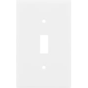 Hyper Tough Oversized Wallplate, Single Switch, White Nylon, 2.8in, 53150
