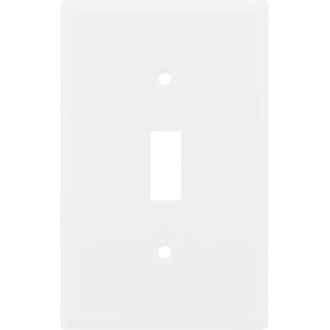 Hyper Tough Oversized Wallplate, Single Switch, White Nylon, 2.8in, 53150