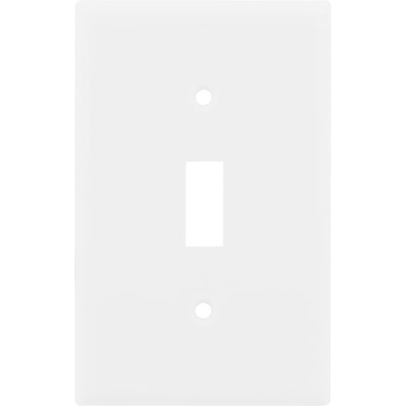 Hyper Tough Oversized Wallplate, Single Switch, White Nylon, 2.8in, 53150