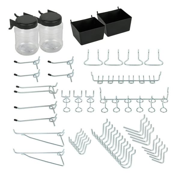 Hyper Tough Pegboard Hook Kit for 1/8 & 1/4-in Pegboard Holes, 50-Piece