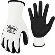 Hyper Tough Performance Grip Gloves, ANSI Cut Resistant, Nitrile, Nylon, Spandex, White, Small
