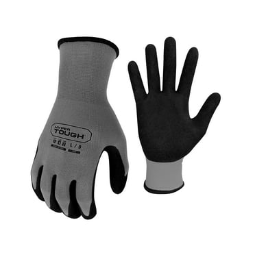 Hyper Tough Performance Grip Gloves, ANSI, Nitrile, Nylon, Spandex, Gray, x-Large
