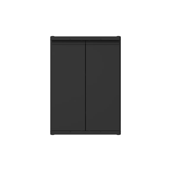 Hyper Tough Plastic Garage Cabinet 2 Shelf 18.5Dx25.47Wx35.43"H, Black Finish