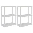 thumbnail image 1 of Hyper Tough Plastic Storage Shelves 3-Tier 2-Pack 39"H x 30"W x 14"D, White 300 lbs Capacity, 1 of 7