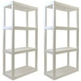 thumbnail image 1 of Hyper Tough Plastic Storage Shelves 4-Tier 56" H x 30" W x 14" D 2-Pack White 400 lbs Total Capacity, 1 of 7