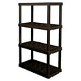 thumbnail image 1 of Hyper Tough Plastic Storage Shelves Garage Shelving Unit 4-Tier 36"W x 18"D x 56"H Black 600 lb Capacity, 1 of 9