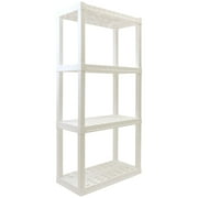 Hyper Tough Plastic Shelving Unit Storage Shelf 4-Tier 56"H x 14"D x 30"W White 400 lbs