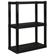 Hyper Tough 3-Tier Plastic Storage Shelving Unit, 39 in H x 30 in W x 14 in D, Black, 300 lb Capacity
