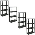 thumbnail image 1 of Hyper Tough Garage Shelving Unit Heavy Duty 4-Tier 56"H x 14"D x 30"W Pack of 4 Black-400 lbs Total Capacity, 1 of 8