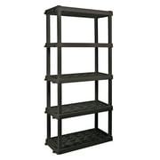 Hyper Tough Plastic Shelves Garage Storage Shelving Unit 5-Tier 73.80"H x 17.75"D x 36"W Black-750 lb Total Capacity