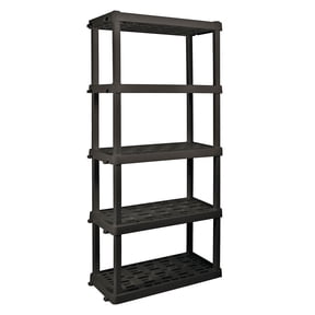 Hyper Tough 5-Tier Plastic Storage Shelving Unit, Black, 36 in W x 18 in D x 74 in H, 750 lb Total Capacity