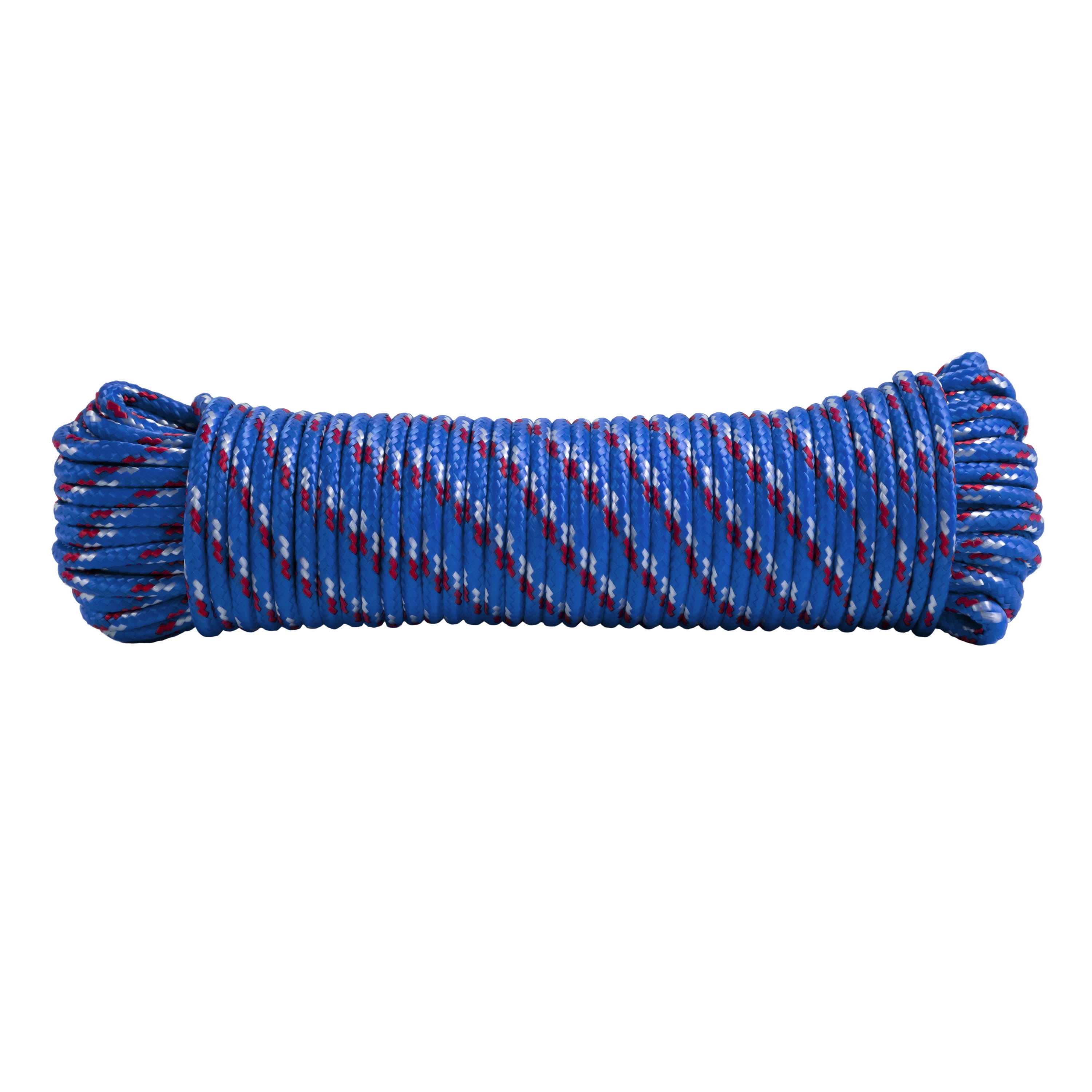 Hyper Tough Polypropylene Diamond Braided Rope, 1/4 inch Diameter x 100' Length, Blue, Size: 1/4 inch x 100