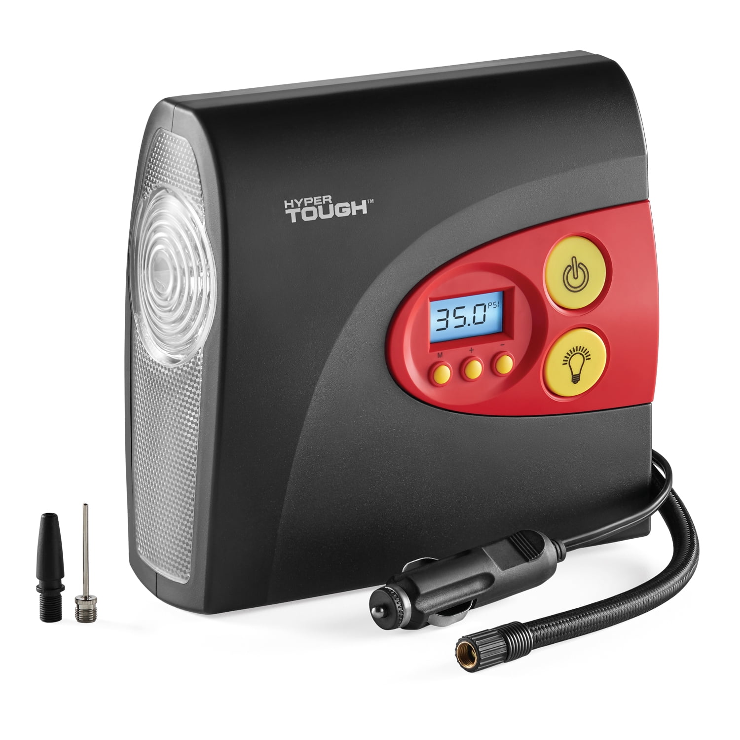 Hyper Tough Portable Digital Tire Inflator 12V Fast Inflating, Auto Shut off Tire Inflator - Black