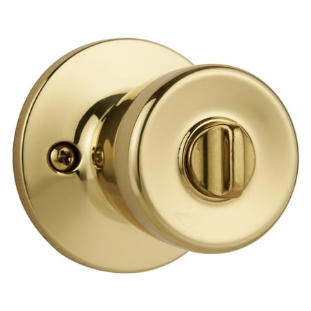 Hyper Tough Privacy Bed/Bath Tulip Style Doorknob, Polished Brass Finish