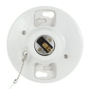 Hyper Tough Pull Chain Traditional Light Bulb Socket Porcelain TD35079G, 2.25 in H x 4.75 in W, 1-PC