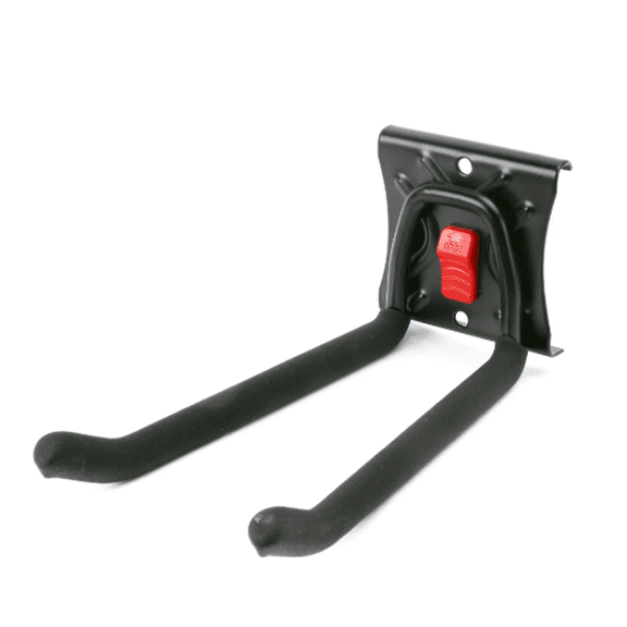 Hyper Tough Quick Release 6-Inch Steel Straight Hook, Wall Mount Snap Rail System Organizer Hook, Heavy Duty Garage Storage Hook for Tools, Brooms, Rakes & Equipment, Black