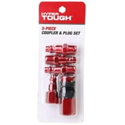 Hyper Tough Red Aluminum Universal Air Coupler & Plug Set 5 Piece, 13-205RHT, Weight: 0.15lbs