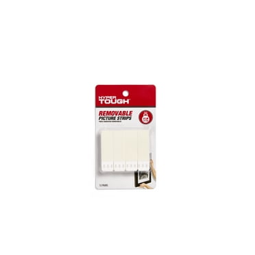 Hyper Tough Large Removable Adhesive Strips, Hanging Strips for Hanging Small Pictures, 5 lbs Capacity, White, 12 Pairs