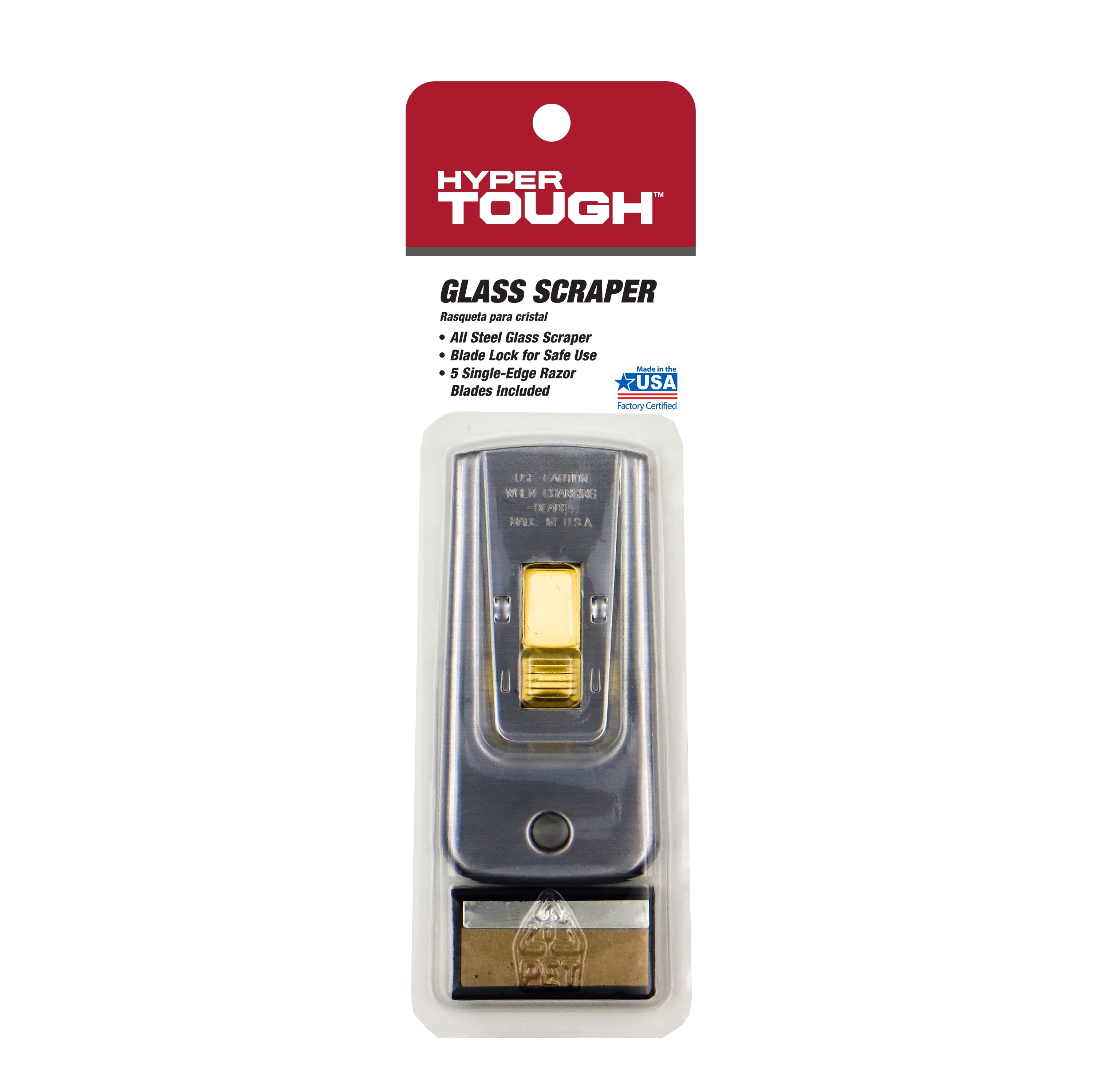 Hyper Tough Safety Glass Scraper with Replacement Blades